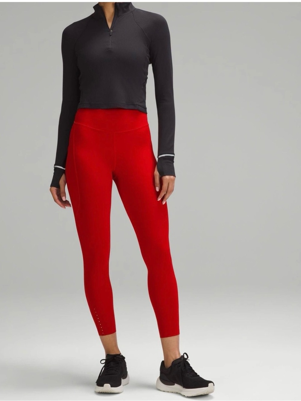 Lululemon Fast and Free High Rise Tight in Dark Red 25” *Pockets NWT